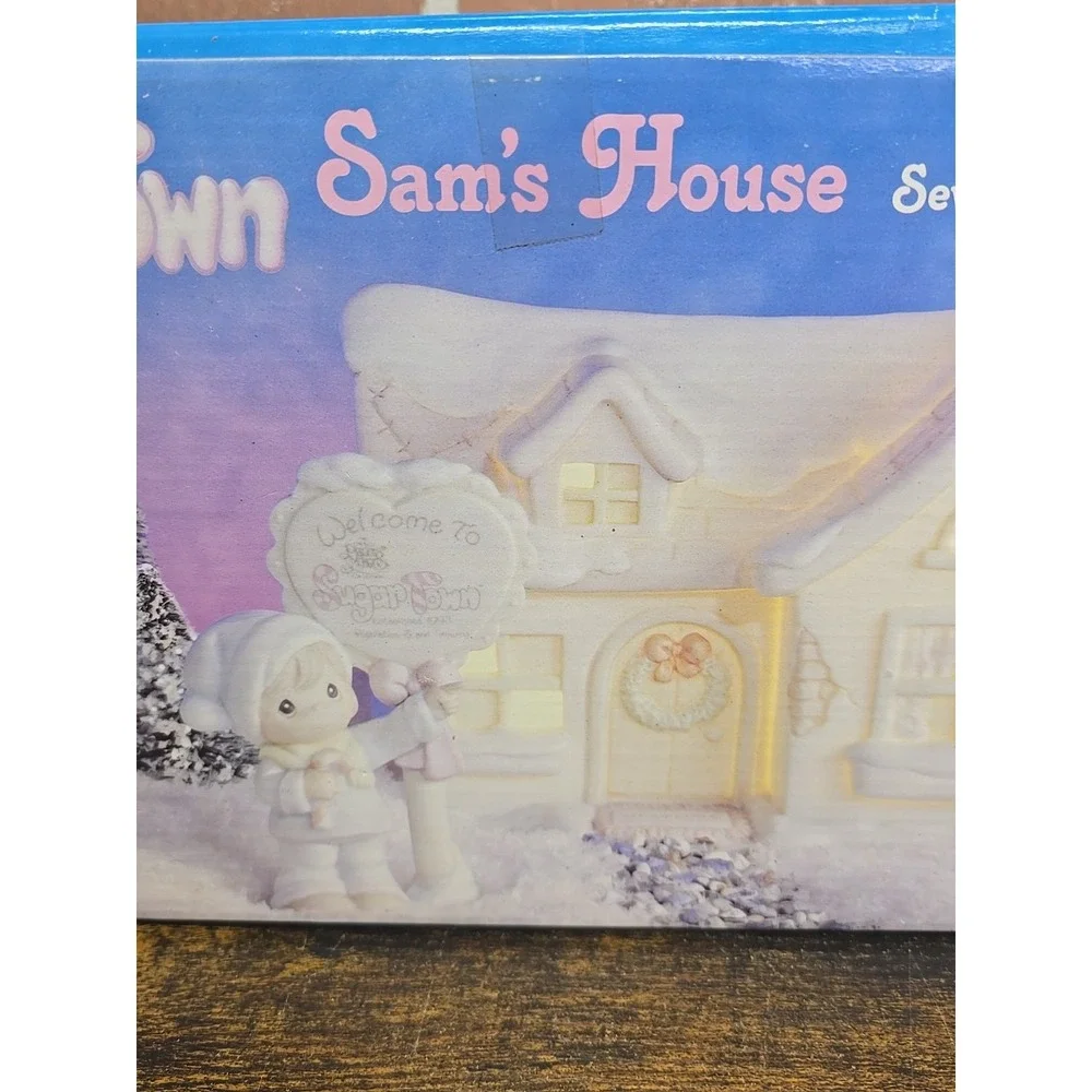 Precious Moments Sugar Town Sams House Lighted Christmas House Collectible 7 Pc